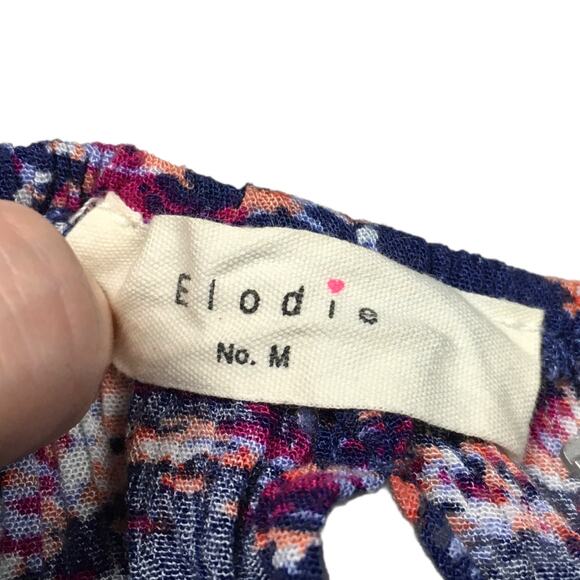 Elodie Top Short Sleeve Open Back Printed Women's Medium Boho Festival Casual - Picture 3 of 10